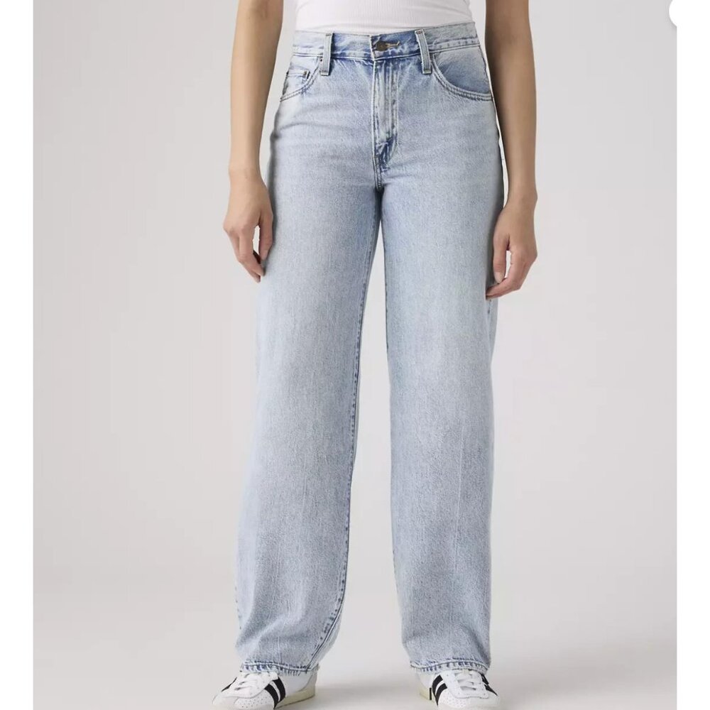 New Levi's 27x30 Premium Baggy Dad Women's Jeans Fan Fare Light Wash